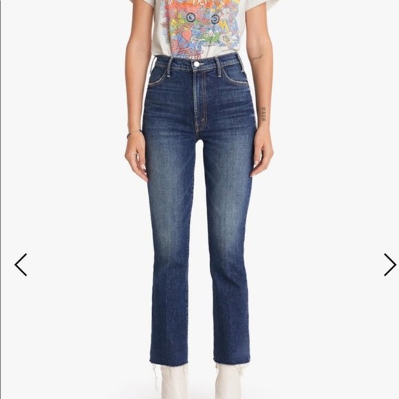 MOTHER Women's Ankle & Cropped Jeans in Dark Blue - Picture 1 of 12